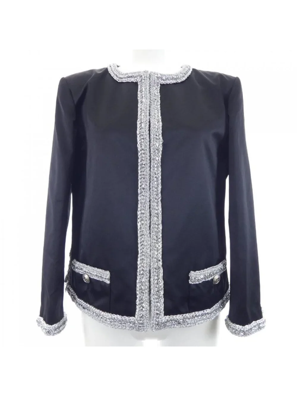 Chanel Collarless Jacket Black
